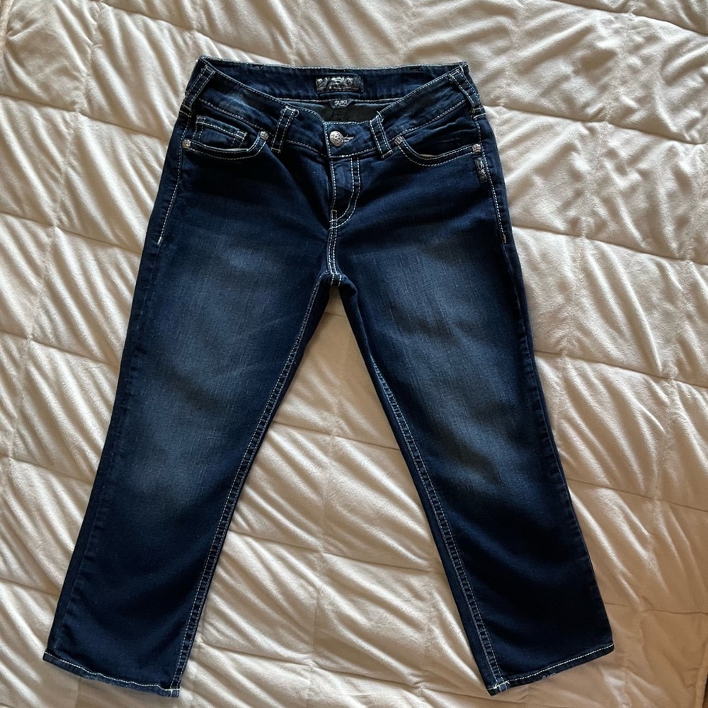 Women’s Silver Suki Capri Jeans Size 31